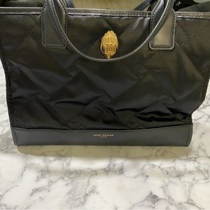 Kurt Geiger Recycled Black Nylon Tote Gold Tone Eagle